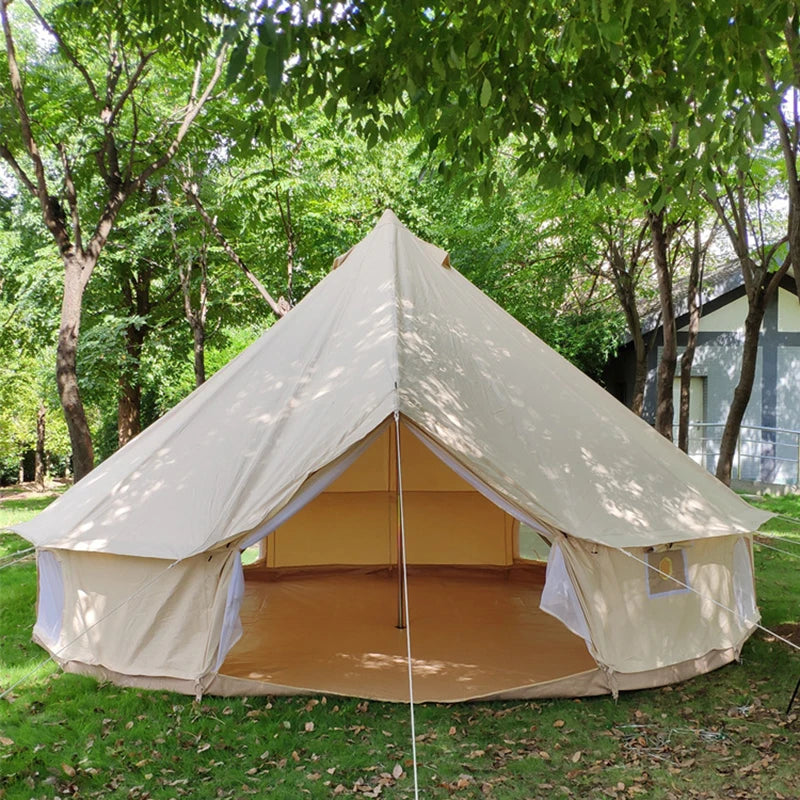 Cotton Cloth Fabric Outdoor Camping Tents, Bell Type, Waterproof, Mildewproof, Large Tent, Luxury, Wedding, 3M Diameter