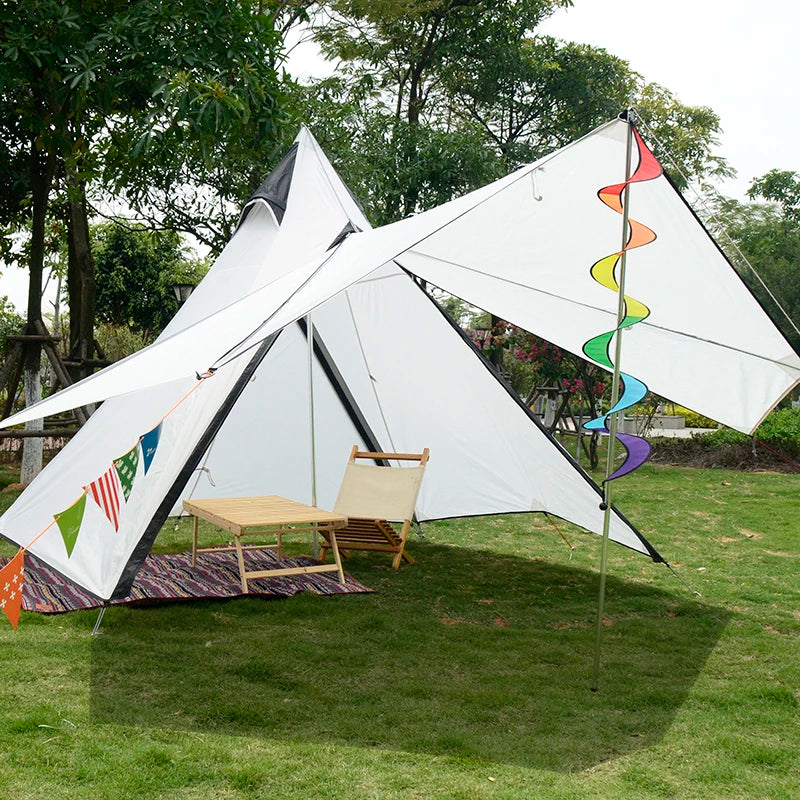 Vidalido Outdoor Camping Luxury 2-4 people Indian Pyramid Tent Sunshade Self-driving Rainproof Family Travel Tent