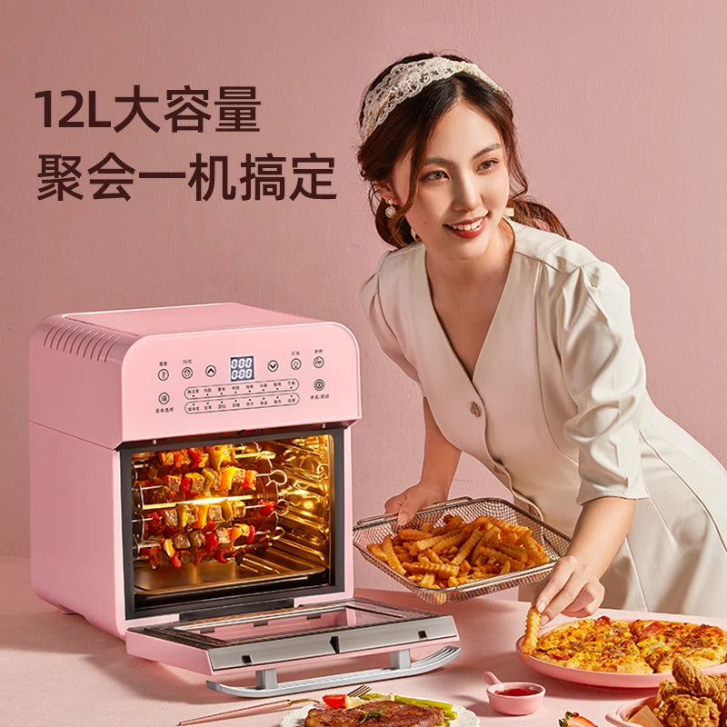 Automatic Oil-free 12L Airfryer deep for home Stainless steel toaster oven smart French fries machine