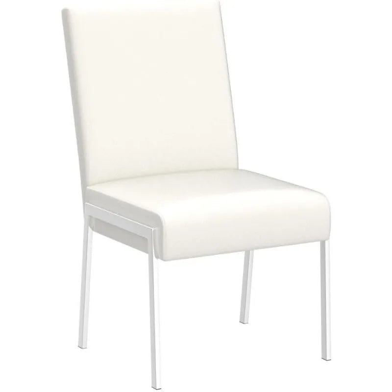 KithKasa Modern Faux Leather Upholstered Dining Chairs Set of 2, Accent Chairs with Chromed Metal Legs for Kitchen Dining Room