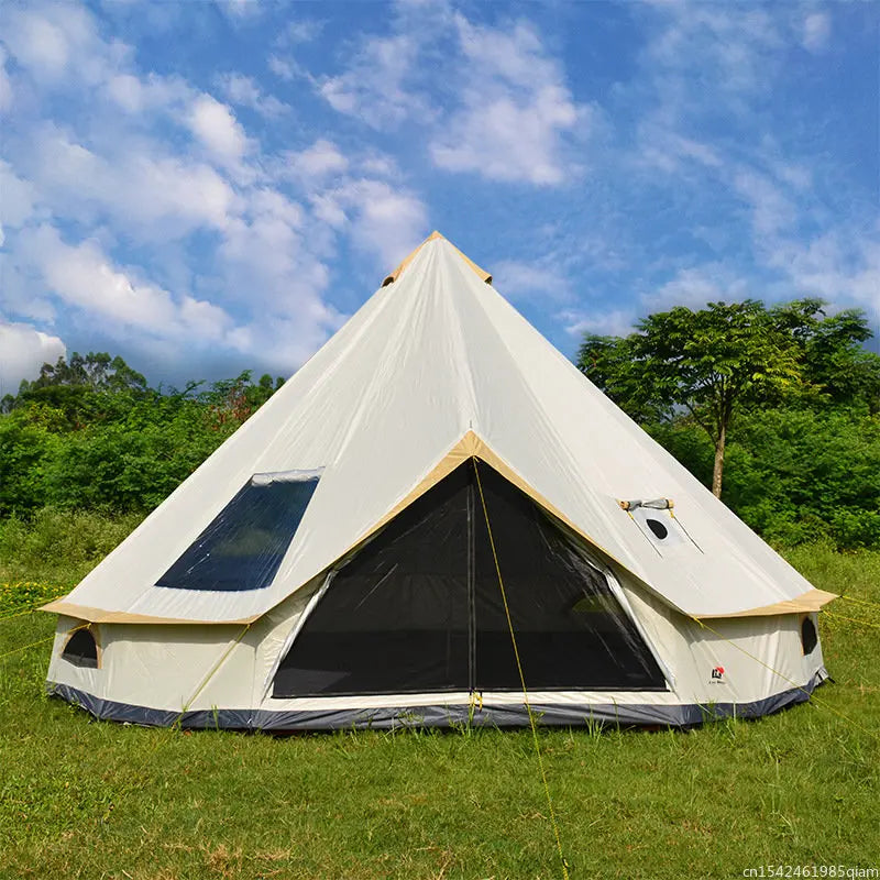 6-10Persons Luxury Mongolia Yurt Family Travel Hiking Antistorm Outdoor Camping Castle Tent Silver Coated UV Function