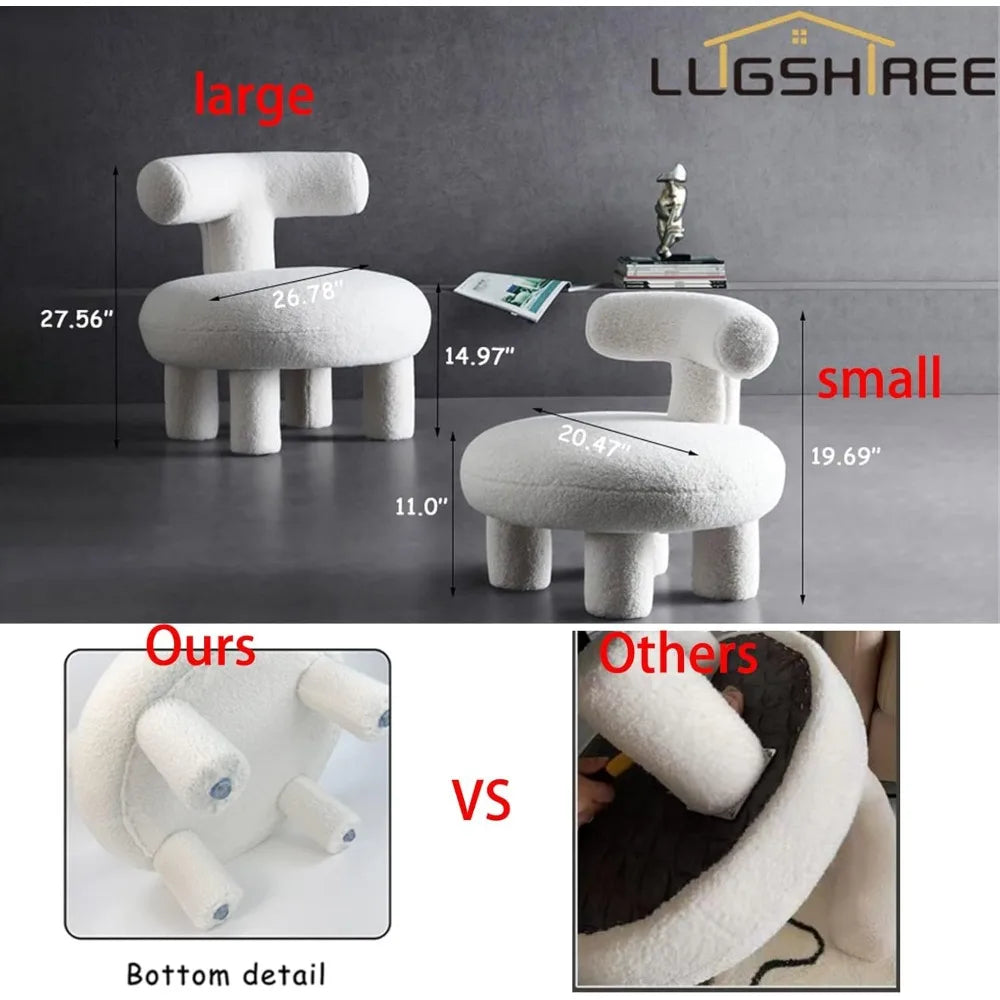 Modern Accent Boucle Chair,Upholstered Tufted Creative Furniture Sofa Couch Lounge Reading Chair