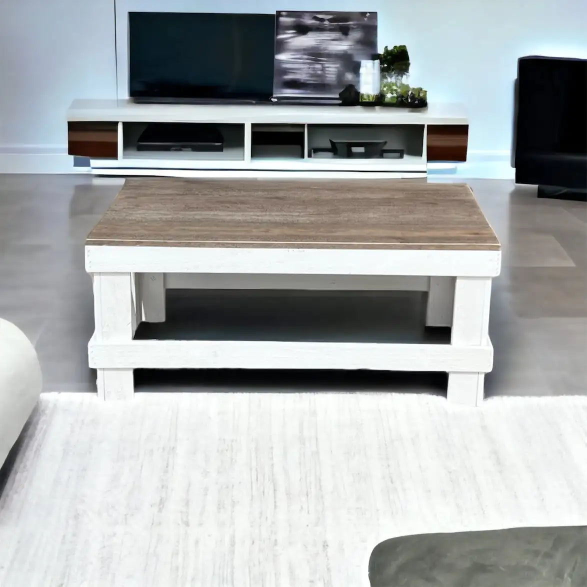 Rustic Wood Rectangular Coffee Table