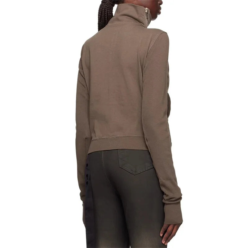women sweatshirts 2024 Spring New Asymmetric Zipper Women's Coat Leisure sports knitted cardigan High quality long sleeved top