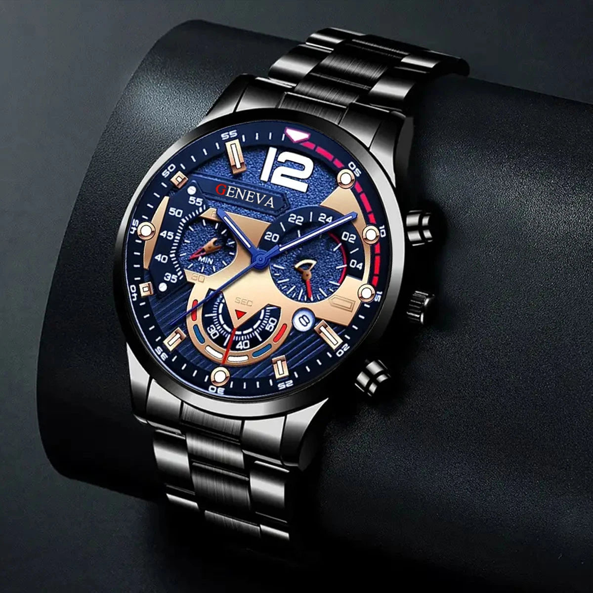Fashion Mens Stainless Steel Watches Luxury Quartz Wristwatch Calendar Luminous Clock Men Business Casual Watch Reloj Hombre
