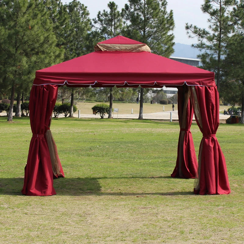 3x3m Luxury Patio Aluminum Gazebo Tent - Rain Protection, Garden Shading Pavilion Sun House, Garage Shelter patio awning