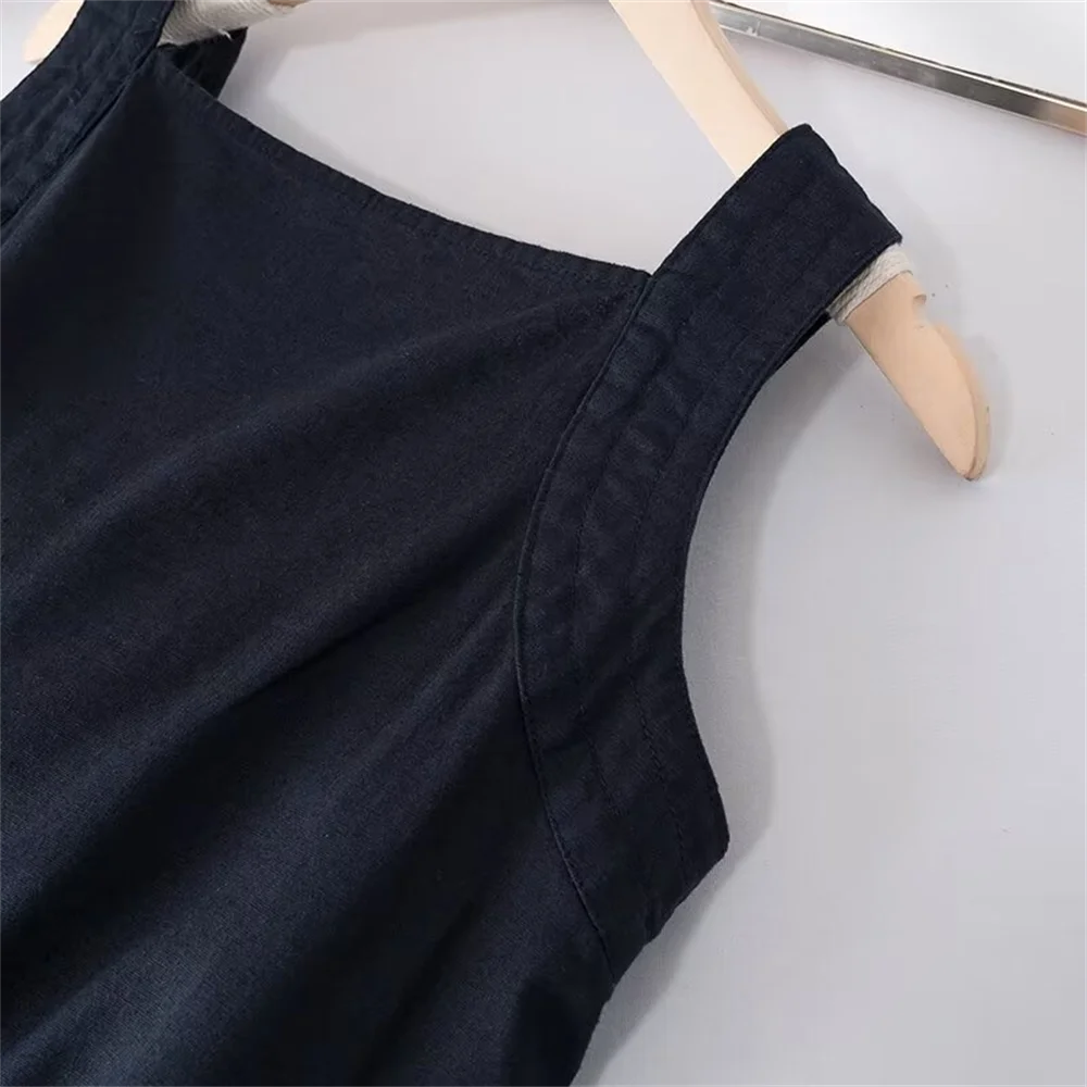 Cos Lris 2024 Summer Women's Clothing Casual Versatile Loose Back Bow Decorated Sleeveless Camisole Top