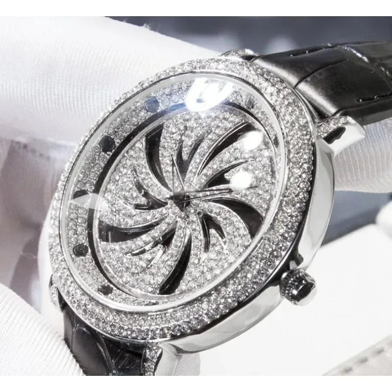 Good Luck Couple Watch Rotable Dial Luxury Diamonds Waterproof Lady Watches Babysbreath Fashion Mens Clock Men and Women Relógio