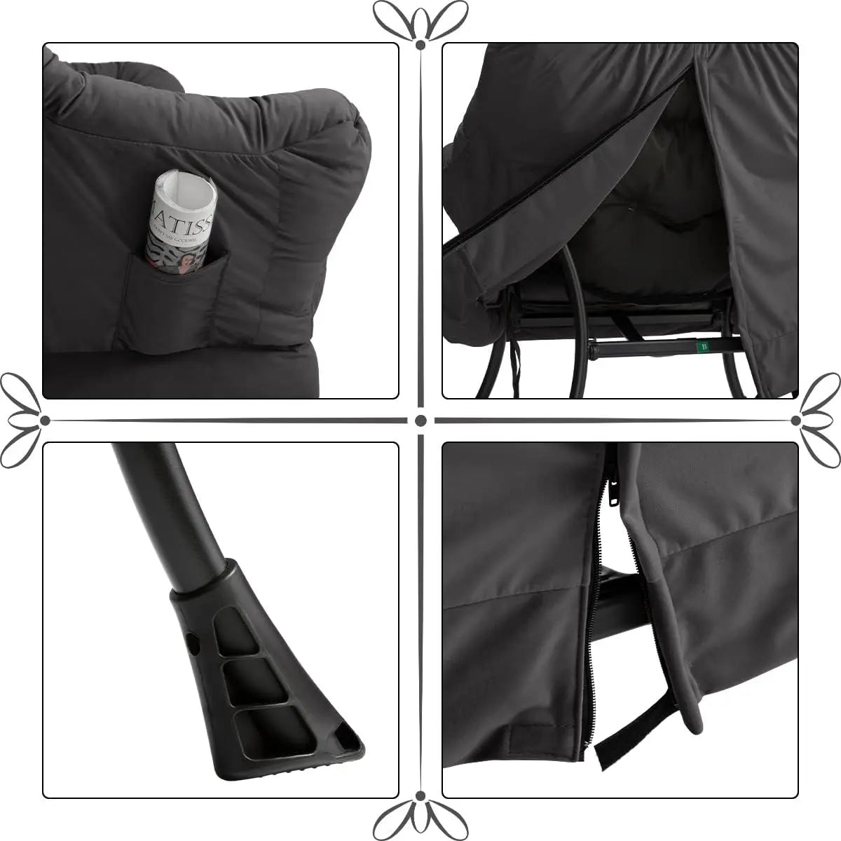 Fabric Lazy Chair with Foldable Ottoman, Accent Comfy Lounge Arm Chair and Folding Footrest Stool Set,Leisure Sofa Reading Chair