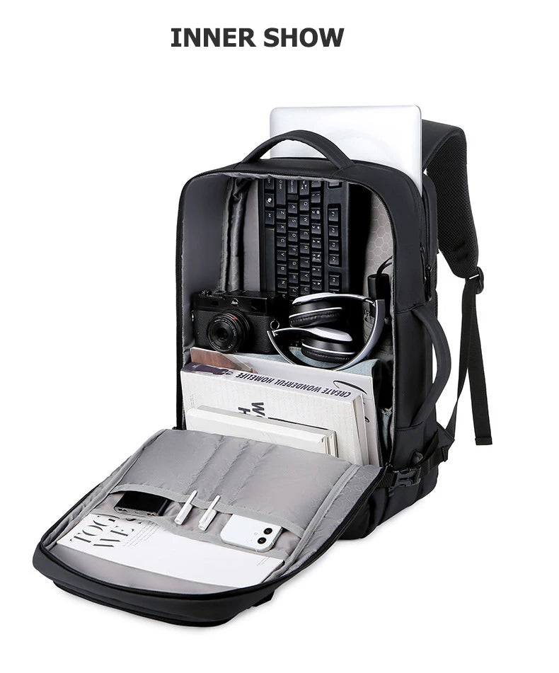 Men's 40L Large Capacity Expandable Backpacks USB Charging 17'' Laptop backpack Waterproof Multi-functional Business Travel Bags