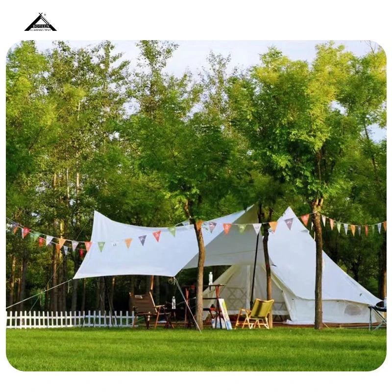 Luxury Family Camping Waterproof Sibley Outdoor Glamping Cotton Canvas Bell Tent