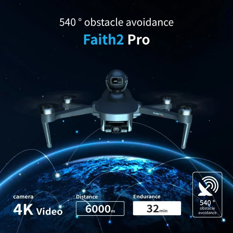 C-FLY Faith2 Pro Drone 4K Profesional 3-Axis Gimbal 5G Wifi GPS Drone With Camera 540° Obstacle Avoidance Foldable RC Quadcopter