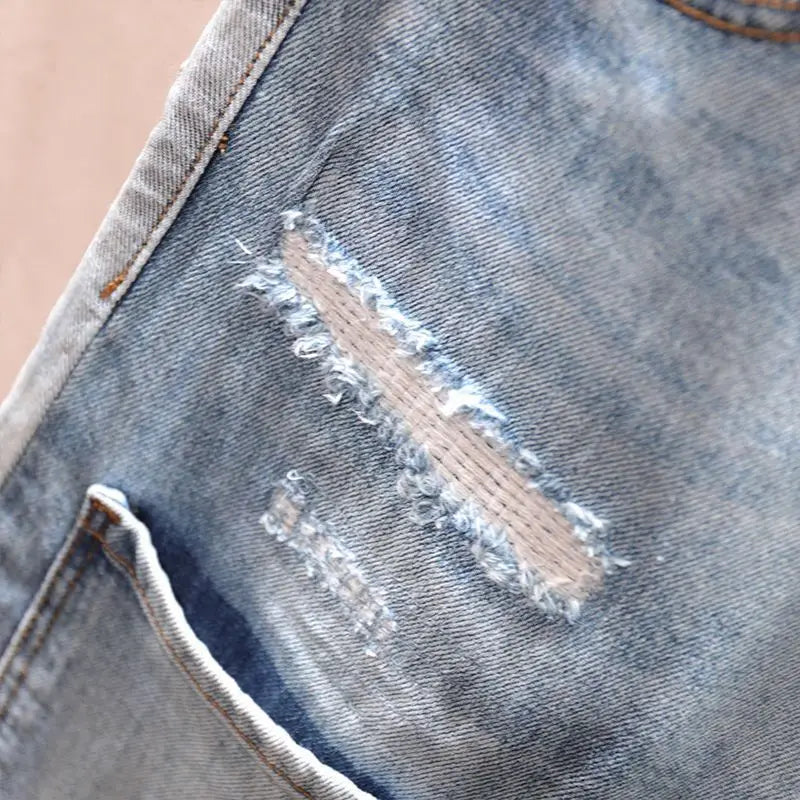 Men's Casual Denim Jeans Spring and Autumn New Arrival Vintage Patchwork Designer Cowboy Pencil Pants Fashion Handsome Trousers