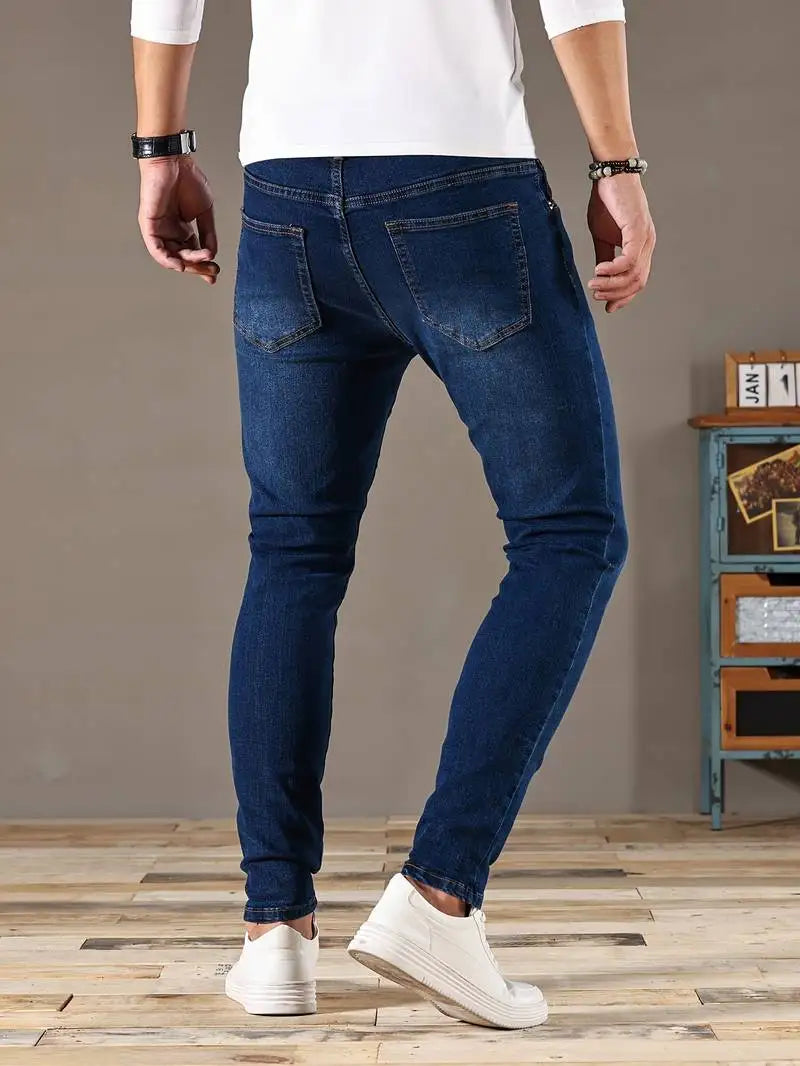 2024 Mens Slim Fit Classic Skinny Jeans Casual Street Style Comfortable Casual Mens Skinny Jeans Male Slim Fit Pencil Denim