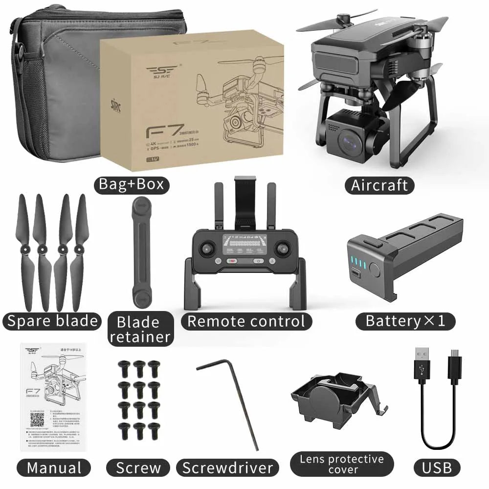 Hot Selling 2021 Drone F7 PRO F7 Camera Drone 3 axis Gimbal 4K Dual HD Aerial Photography Brushless Professional Quadcopter 3KM