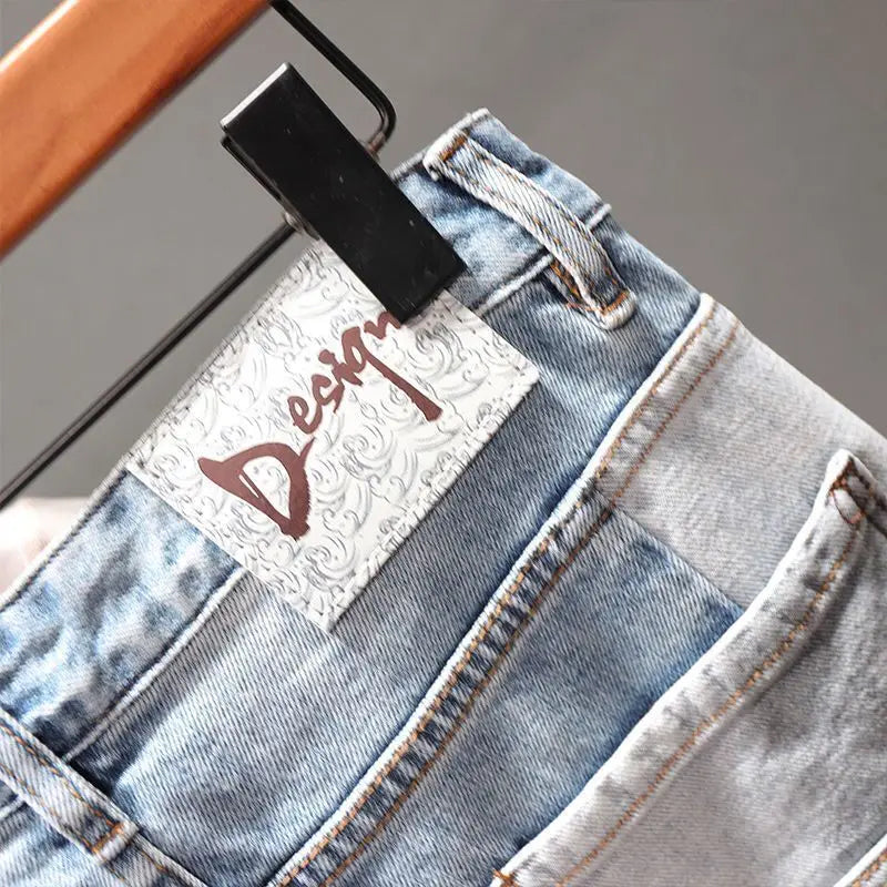 Men's Casual Denim Jeans Spring and Autumn New Arrival Vintage Patchwork Designer Cowboy Pencil Pants Fashion Handsome Trousers