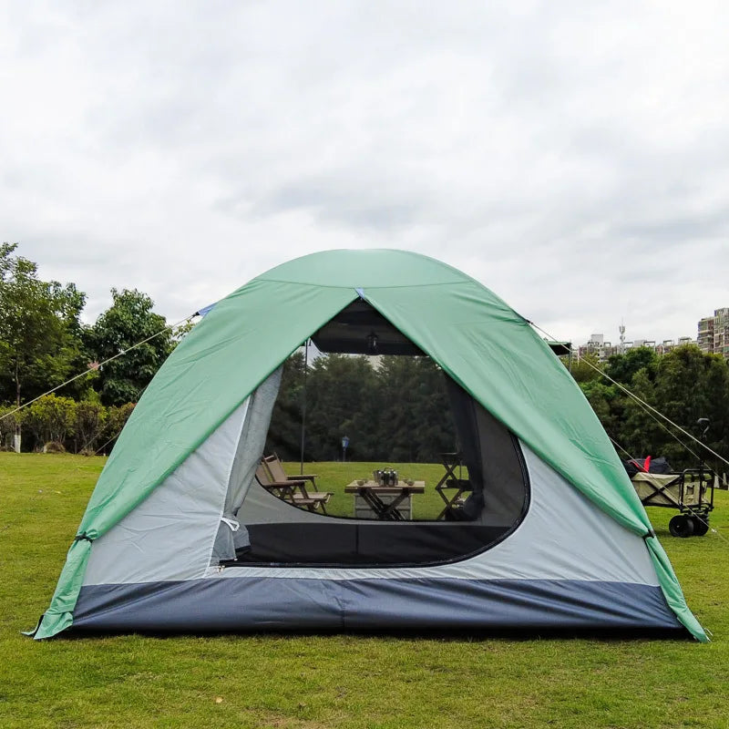 Outdoor Camping 3-4 People Black Coated Tent Luxury Portable Tunnel Tent Sunproof and Rainproof Camping