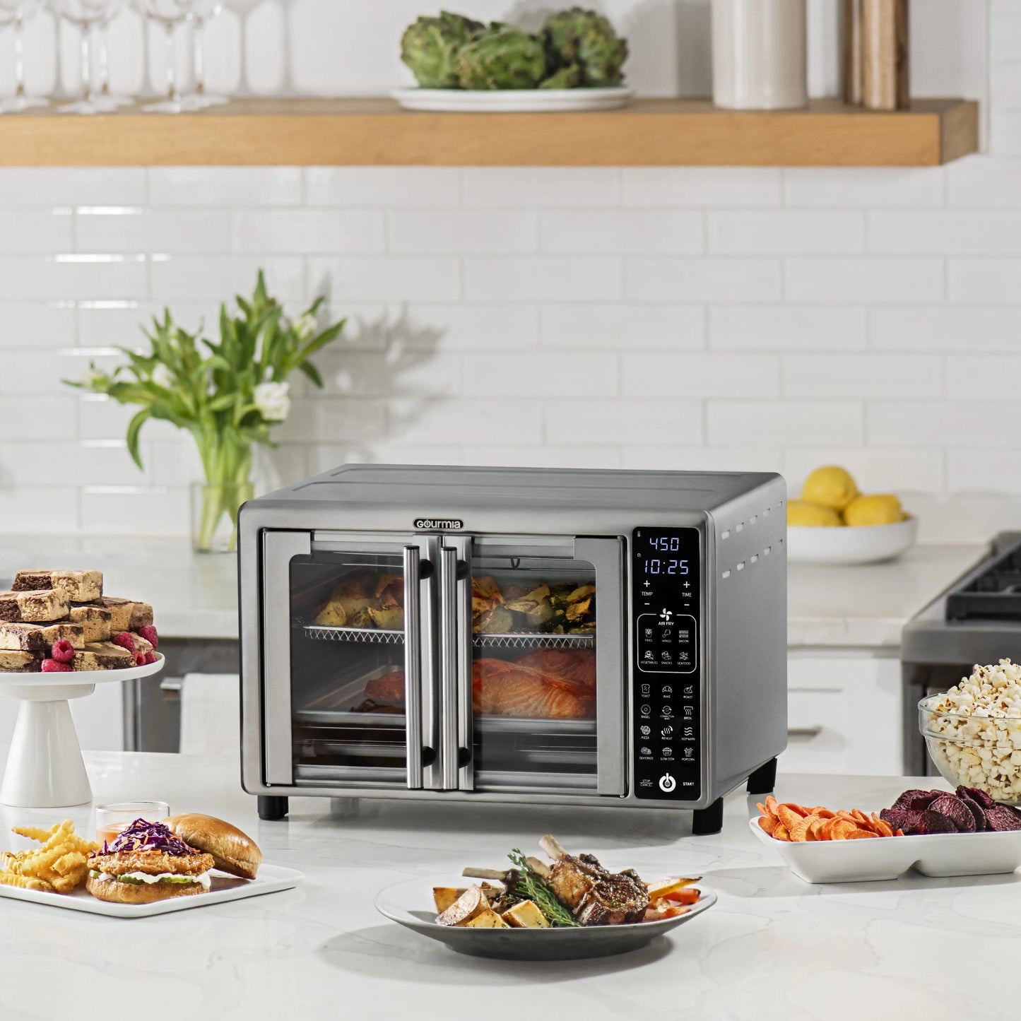 New 6-Slice Digital Toaster Oven Air Fryer with 19 One-Touch Presets, Stainless Steel