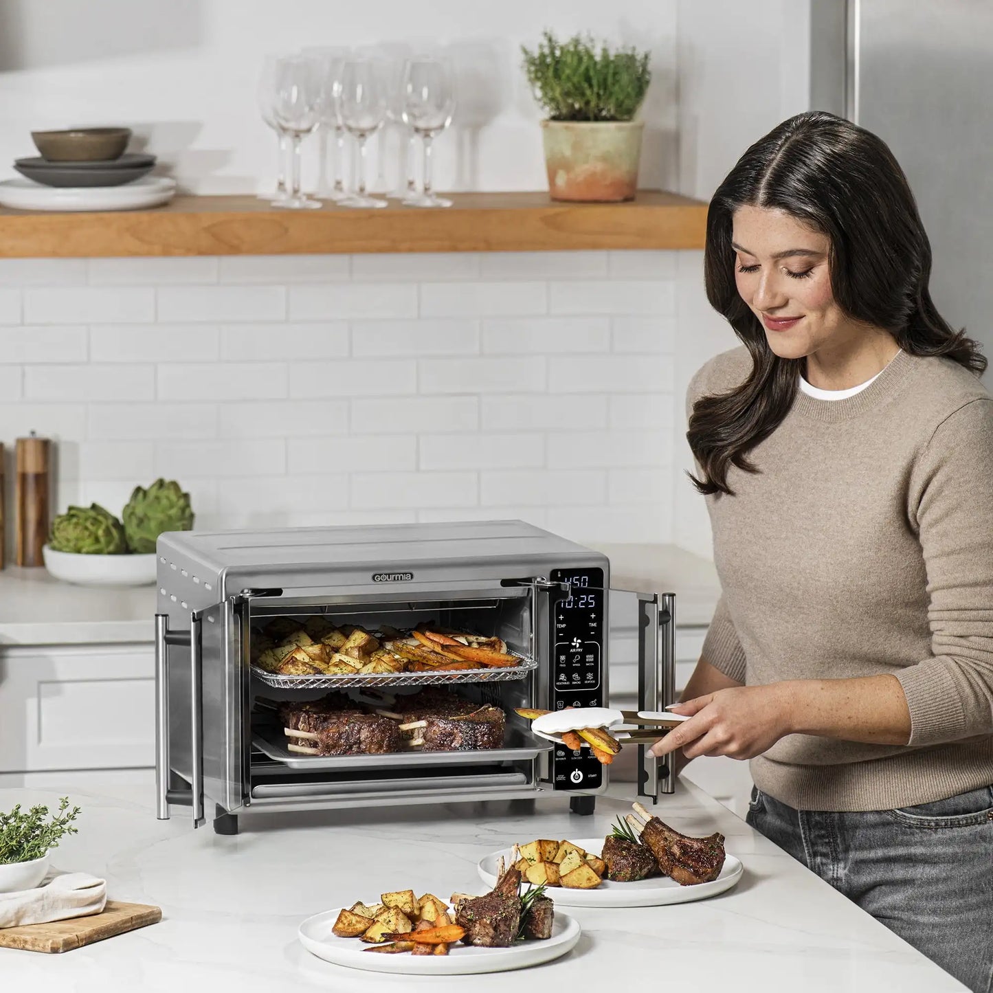 New 6-Slice Digital Toaster Oven Air Fryer with 19 One-Touch Presets, Stainless Steel