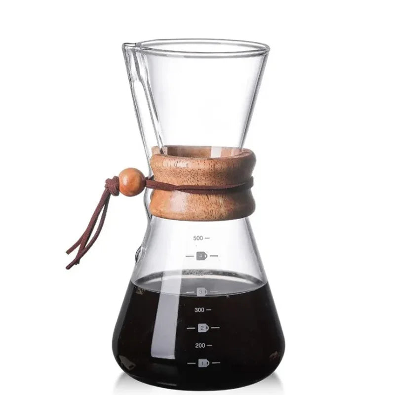 400-800ML Stainless Steel Filter Pot Resistant Glass Maker Coffee Pot Espresso Coffe Machine tea water Pot set coffee maker
