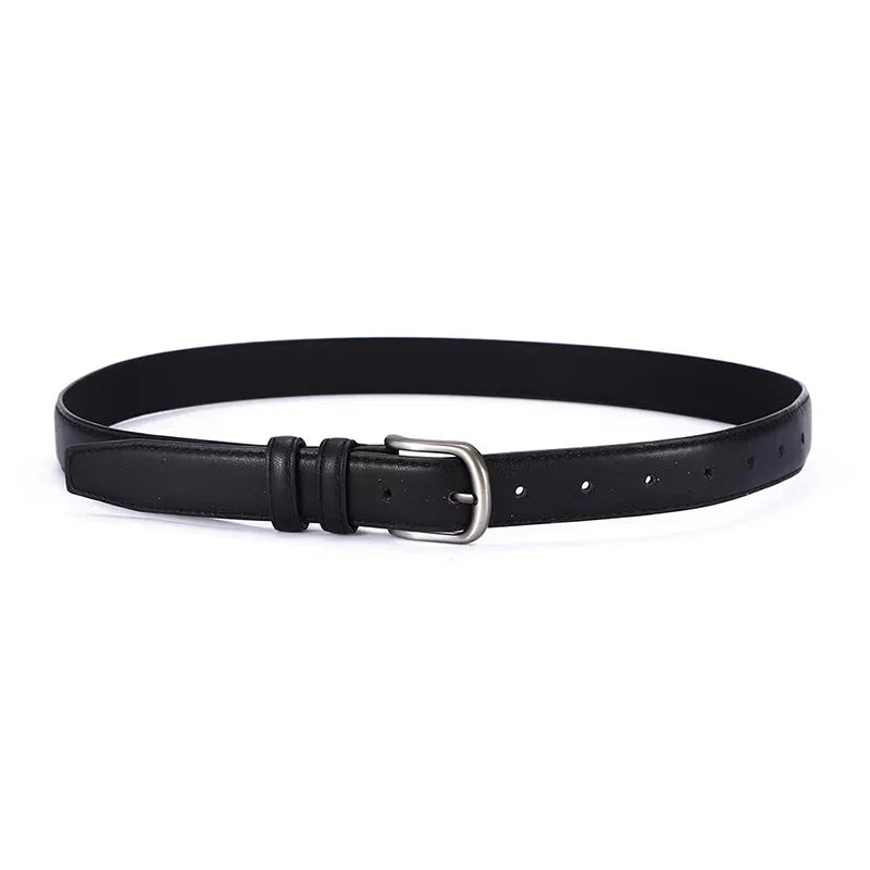 Women's Belt PU Leather Buckle Pin Buckle Jeans Black Belt Chic Luxury Brand Ladies Vintage Strap Durable Female Waistband
