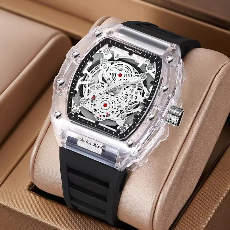 Men Watches White Transparent Military Quartz Watch Relogio Masculino Calendar Fashion Waterproof Sport Silicone Wristwatch
