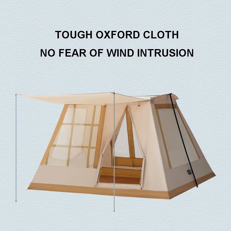 8.2X8.2Ft Camping Tents Glamping Luxury Tents Outdoor Camping Bow Tent For 2-4 Person Oxford Cloth Wind Resistent Easy Install