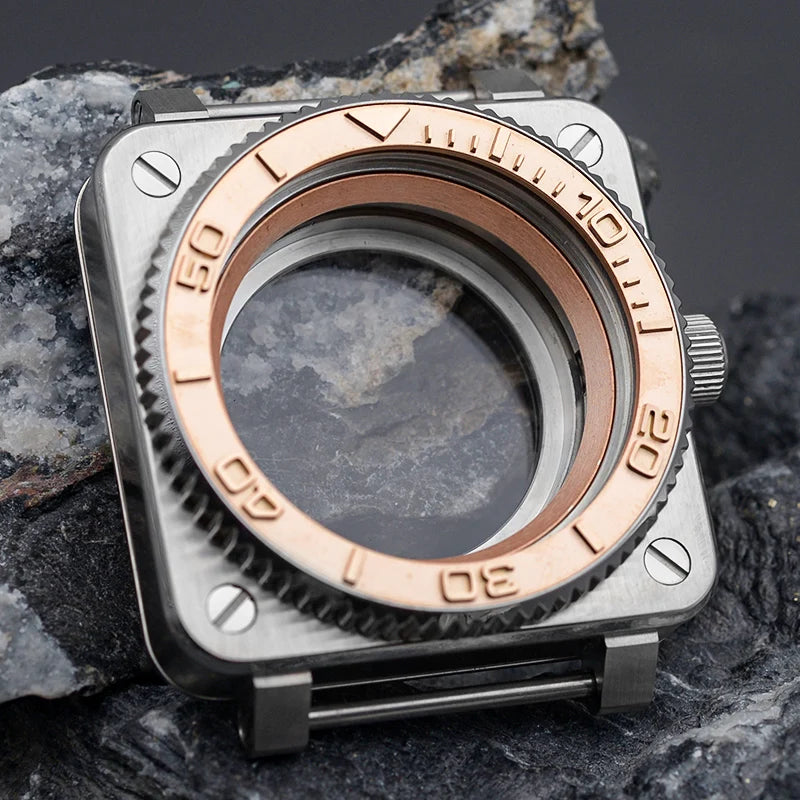 New Square Watch Case Fit Seiko NH34 NH35 7S26 Movement Men's Watches Diver Case With Sapphire Glass 316 Stainless Steel 100M