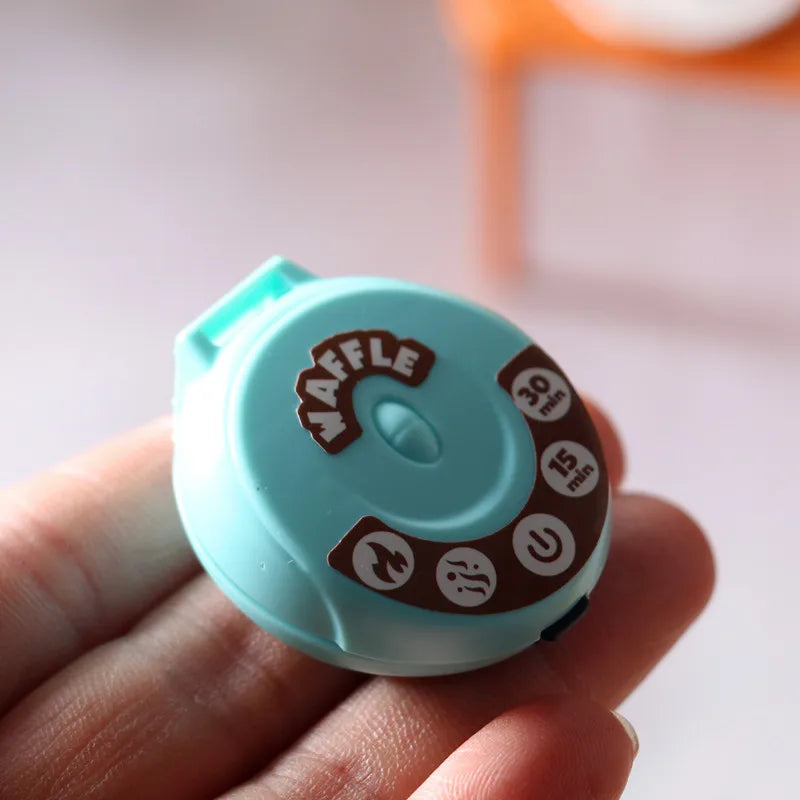 Dollhouse Kitchen Mini Toaster Waffle Miniature Items Bear Cookie Biscuits Food Electric Oven Girls Toys Dolls House Accessories