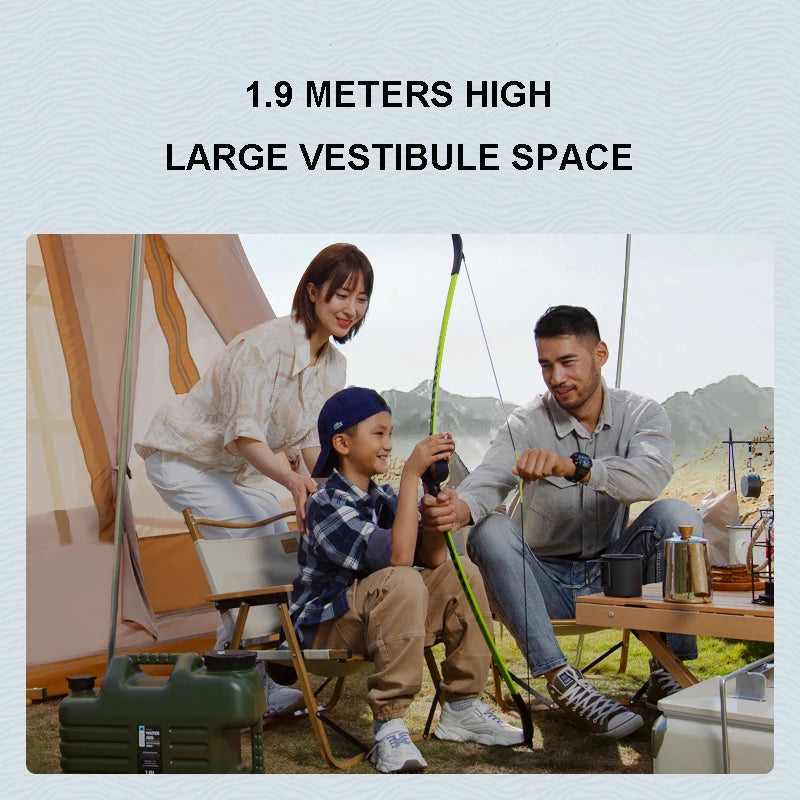 8.2X8.2Ft Camping Tents Glamping Luxury Tents Outdoor Camping Bow Tent For 2-4 Person Oxford Cloth Wind Resistent Easy Install