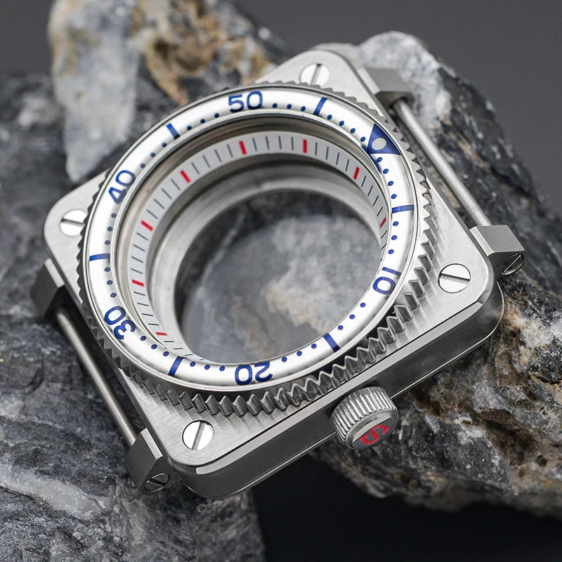 New Square Watch Case Fit Seiko NH34 NH35 7S26 Movement Men's Watches Diver Case With Sapphire Glass 316 Stainless Steel 100M