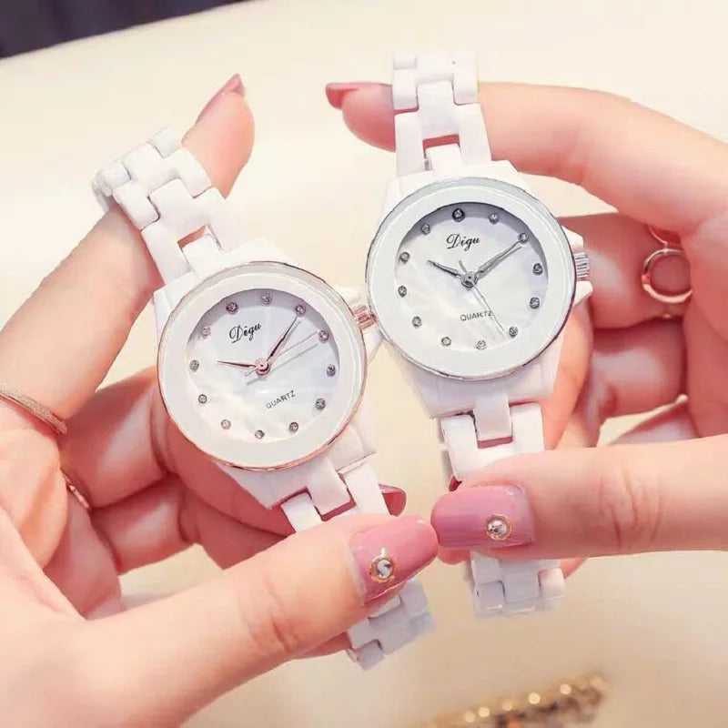 2024 New Rose Gold Watch Women Watches Ladies Ceramic Women's Bracelet Watches Female Clock Relogio Feminino Montre Femme 