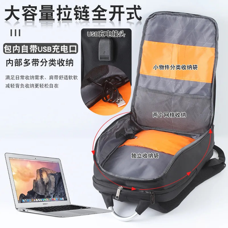 Casual Business Men Backpack Usb Charging Computer Backpack Laptop Bag Oxford Cloth Anti-theft Travel Backpack Outdoor Bag