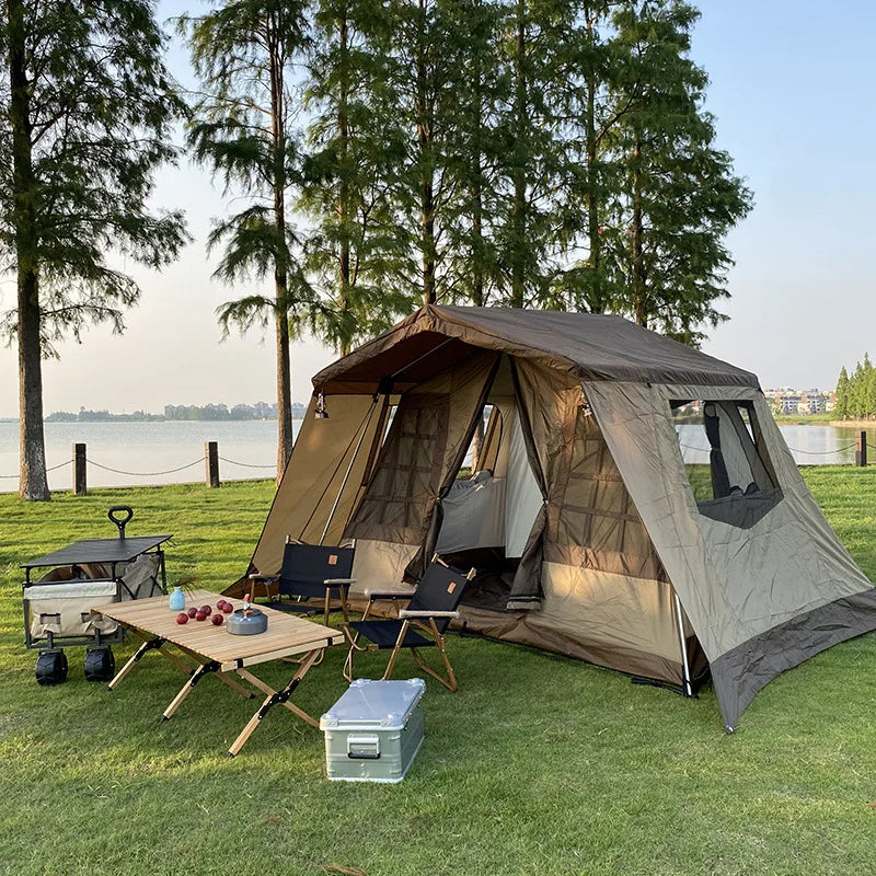4 Season Waterproof Large Space Camping Tent High Quality Luxury Family Tent For Picnic Gargen Glamping