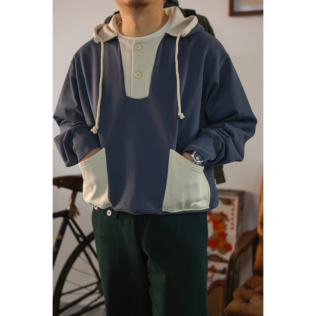 Second Order Vintage Inspired Hooded Sweatshirt American Casual Style Men Hoodies