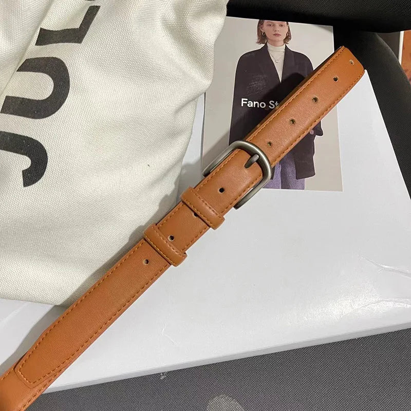 Women's Belt PU Leather Buckle Pin Buckle Jeans Black Belt Chic Luxury Brand Ladies Vintage Strap Durable Female Waistband