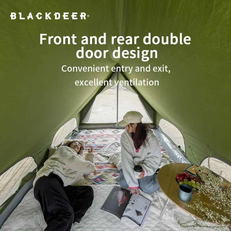 BLACKDEER Outdoor Tent Camping Cotton Roof Waterproof Anti Uv Beach Outdoor Luxury Large Cotton Tarps Large Family 4 People