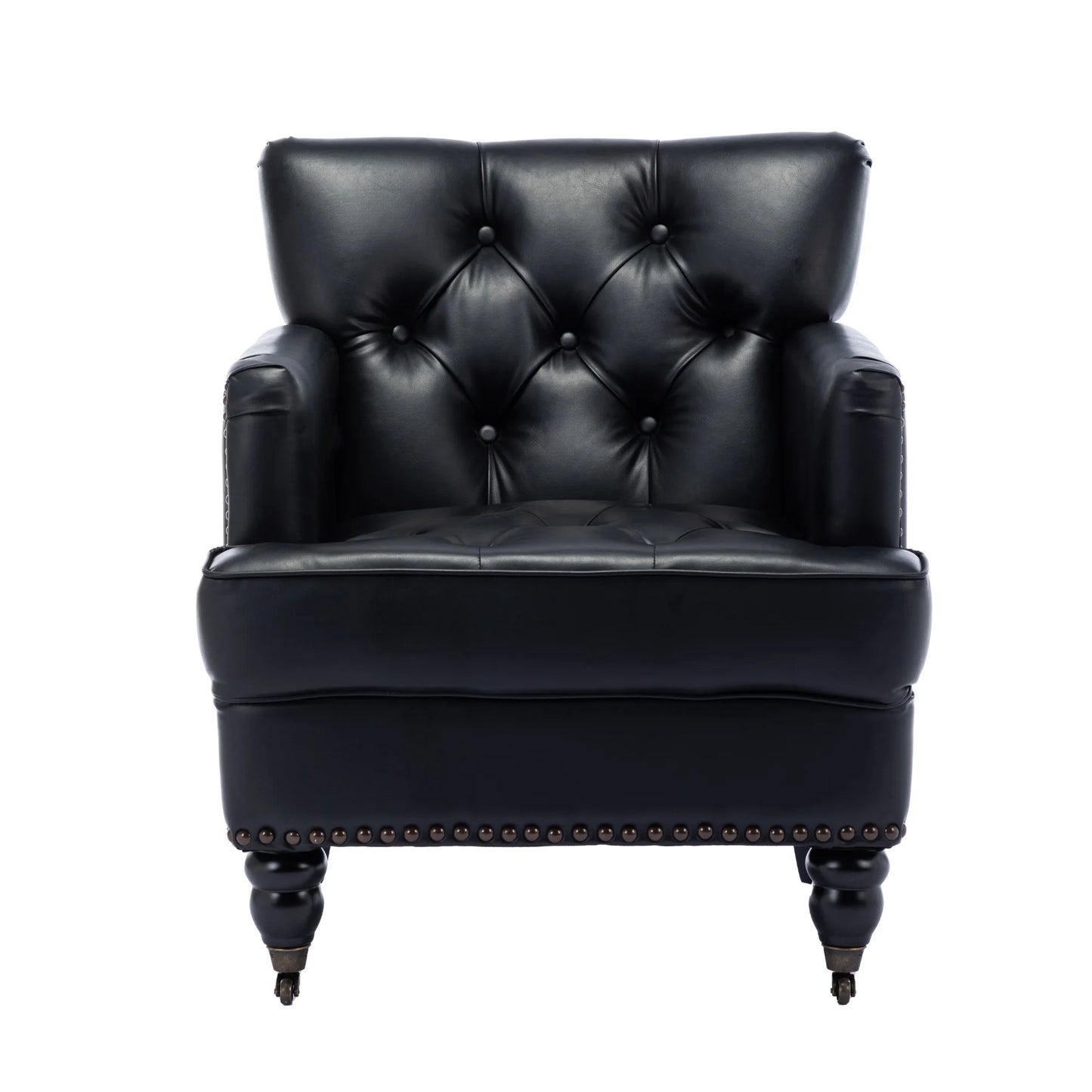 Modern Style Accent Chair for Living Room,PU Leather Club Chair ,Black