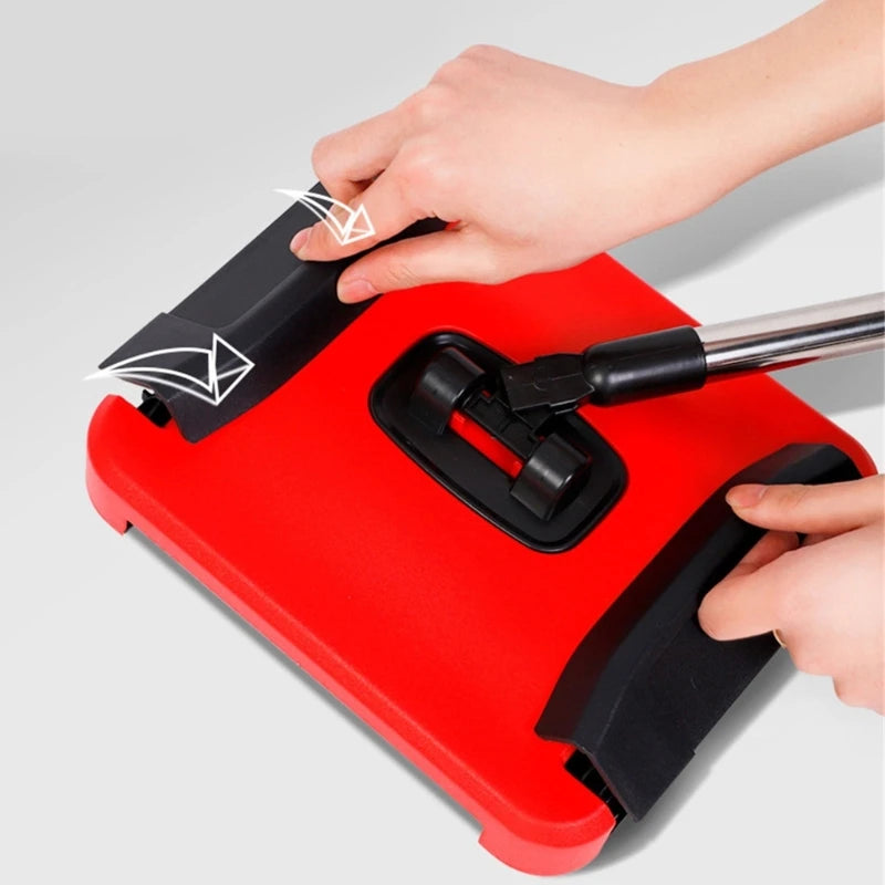 Broom Rotatory Brush Sweeping Machine Floor Sweeper Built-in Trash Can