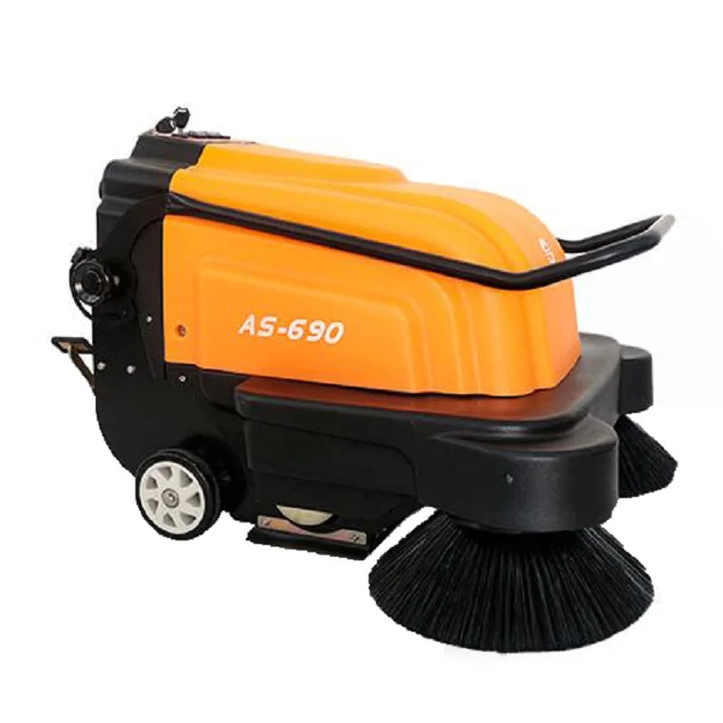 AS690 commercial industrial electric power vacuum concrete street road floor cleaning machine sweeper for channel freight yards