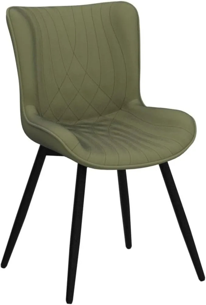 YOUTASTE Dining Chairs Set of 2 Upholstered Mid Century Modern Kitchen Dining Living Room Chairs Armless Faux Leather Accent