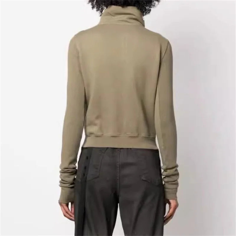 women sweatshirts 2024 Spring New Asymmetric Zipper Slim Women's Jacket Elastic knitted cardigan Leisure sports long sleeved top