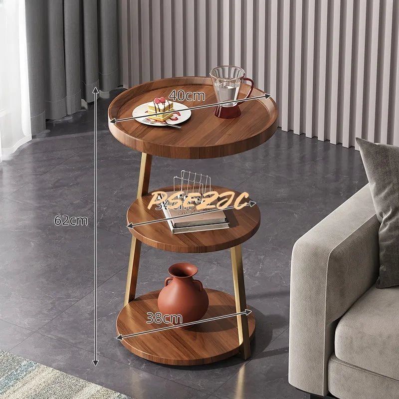 40cm * 40cm * 62cm Household Living Room Hotel Luxury Homestay Sofa Next To Cabinet Nordic Three Floor Tea Table
