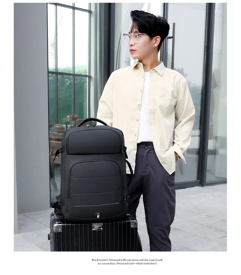 Men's 40L Large Capacity Expandable Backpacks USB Charging 17'' Laptop backpack Waterproof Multi-functional Business Travel Bags