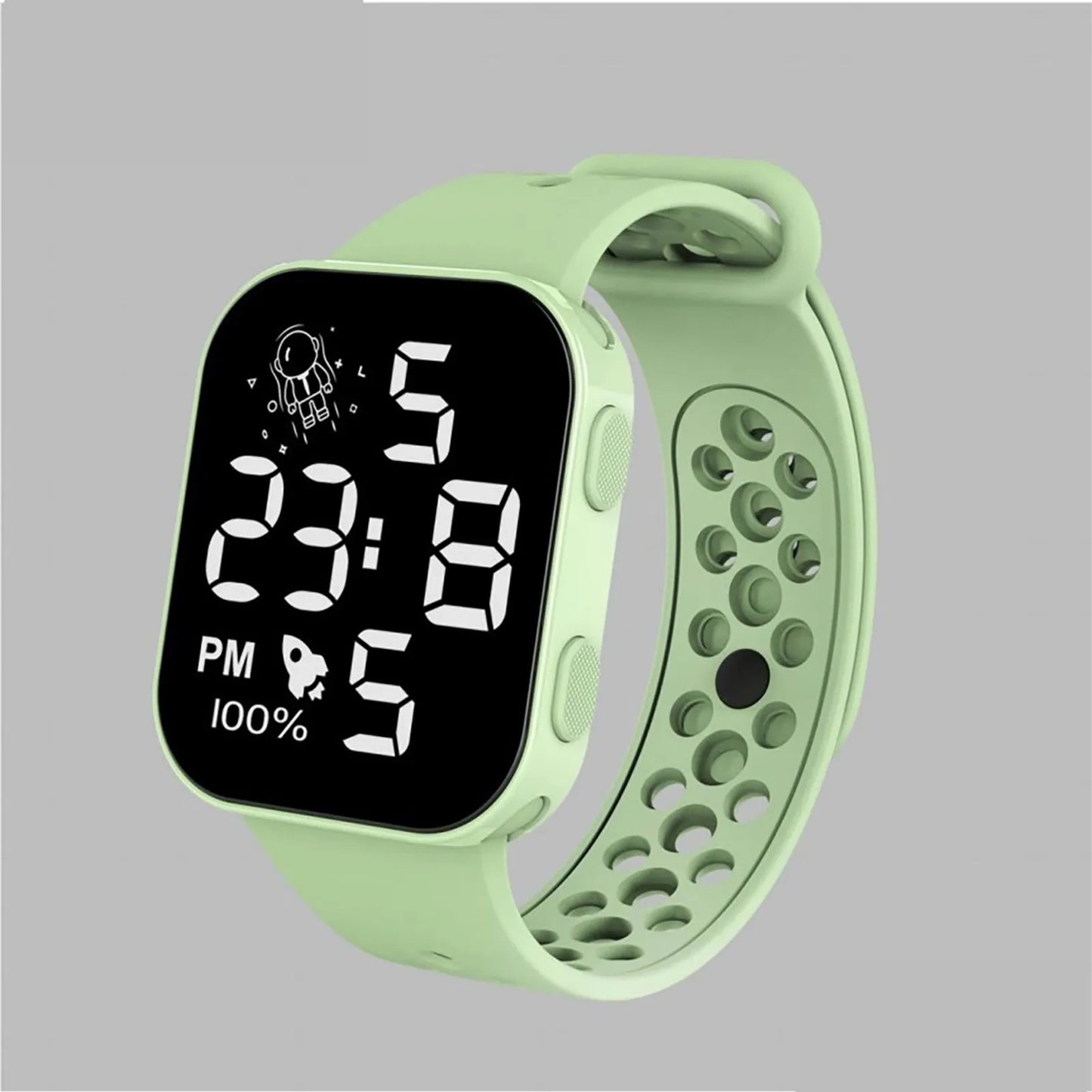 Children'S Sports Watches Outdoor Electronic Square Dial Watches Of Students Silicone Band Time Display Wristband Girls Boys