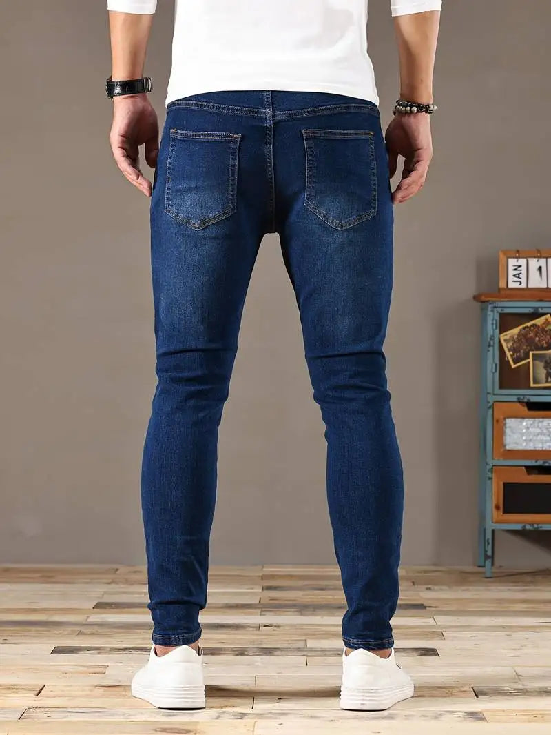2024 Mens Slim Fit Classic Skinny Jeans Casual Street Style Comfortable Casual Mens Skinny Jeans Male Slim Fit Pencil Denim