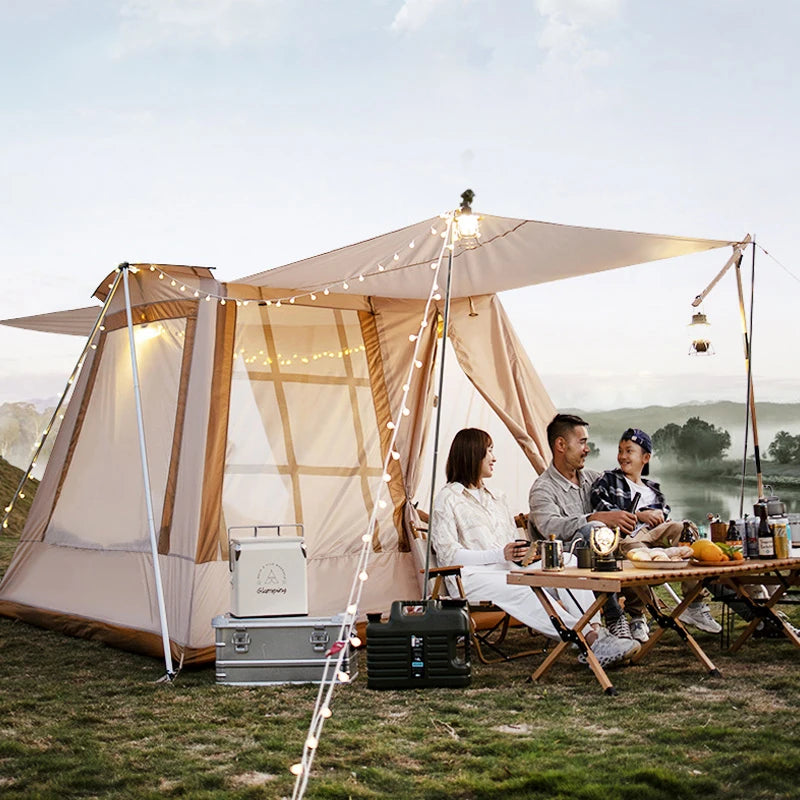 8.2X8.2Ft Camping Tents Glamping Luxury Tents Outdoor Camping Bow Tent For 2-4 Person Oxford Cloth Wind Resistent Easy Install