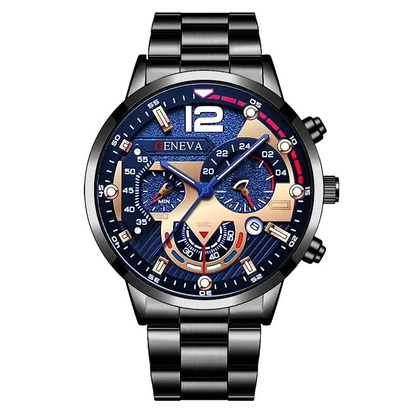 Fashion Mens Stainless Steel Watches Luxury Quartz Wristwatch Calendar Luminous Clock Men Business Casual Watch Reloj Hombre