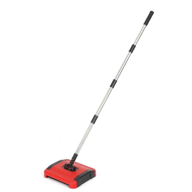 Broom Rotatory Brush Sweeping Machine Floor Sweeper Built-in Trash Can