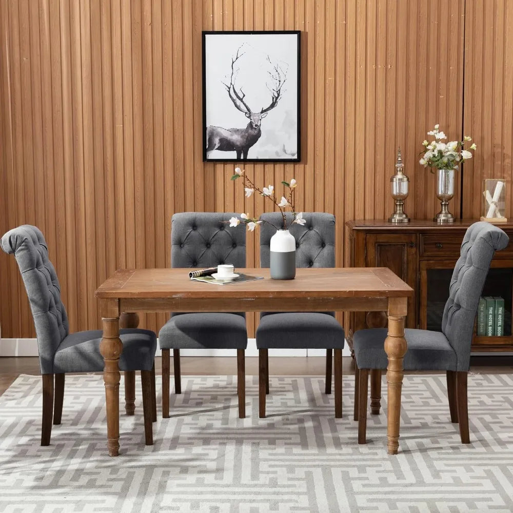 Button Tufted Dining Chairs Set of 2, Accent Parsons Diner Chair Upholstered Fabric Dining Room Chairs Stylish Kitchen Chairs